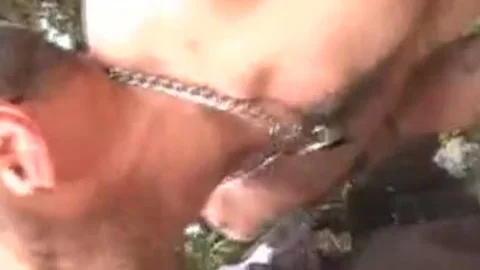 Outdoor irrumation - Damon Doggs cum Factory